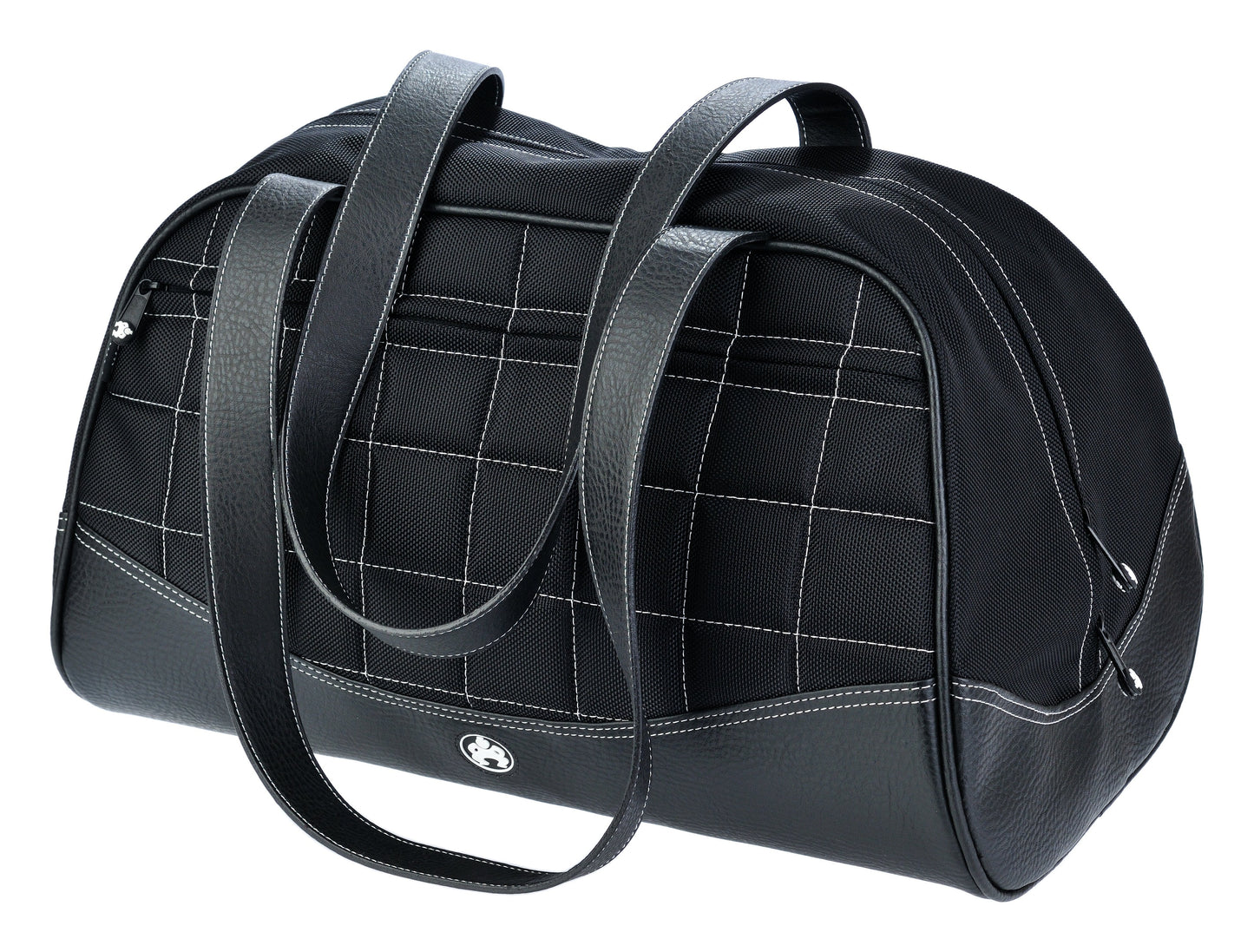 Medium Sumo Duffel (Black with White Stitching)