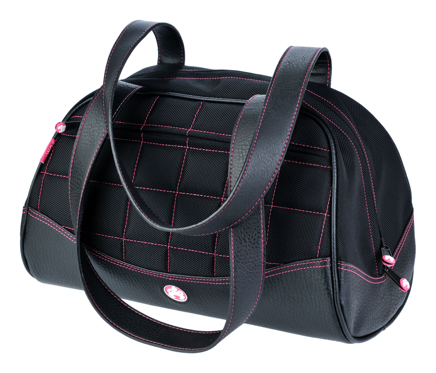 Small Sumo Duffel (Black with Pink Stitching)