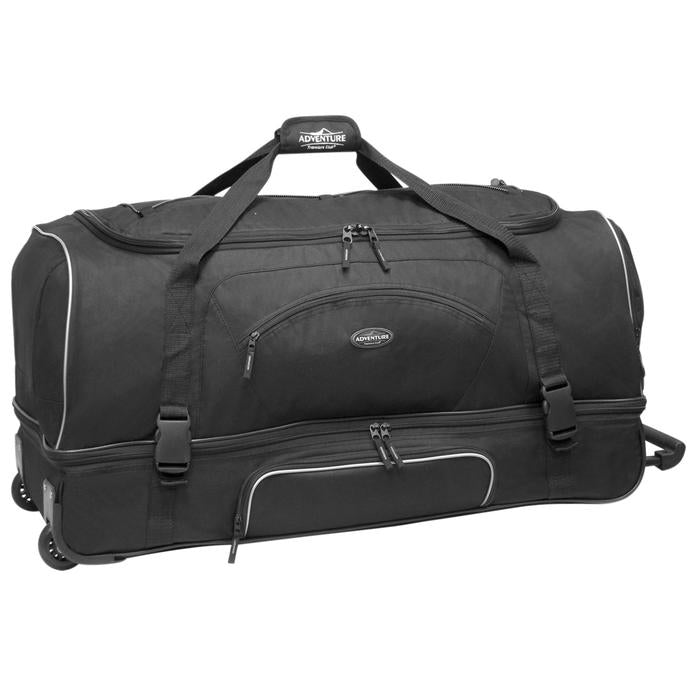 30" Adventure 2-Section Drop-Bottom Rolling Duffel Bag (Available in 3 colors)