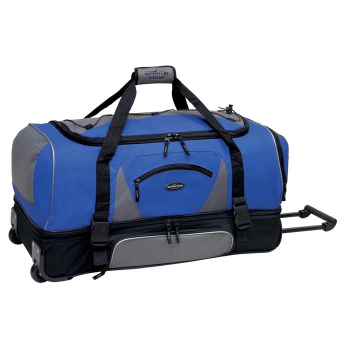 36" Adventure 2-Section Drop Bottom Rolling Duffel (Available in 4 colors)