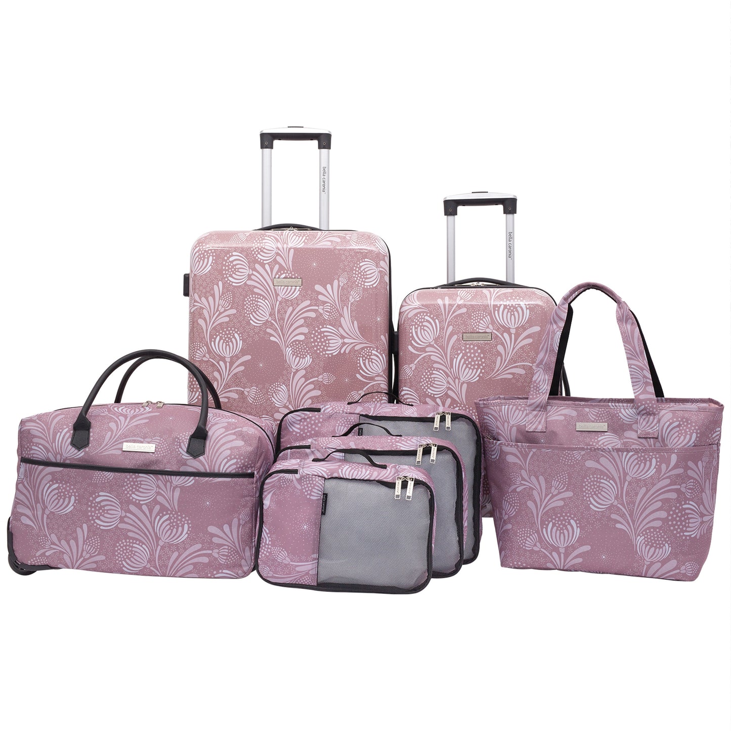 Bella Caronia | Deluxe Collection | 7pc Travel Value Set | 360° 8-Wheel System (Available in 2 Colors)