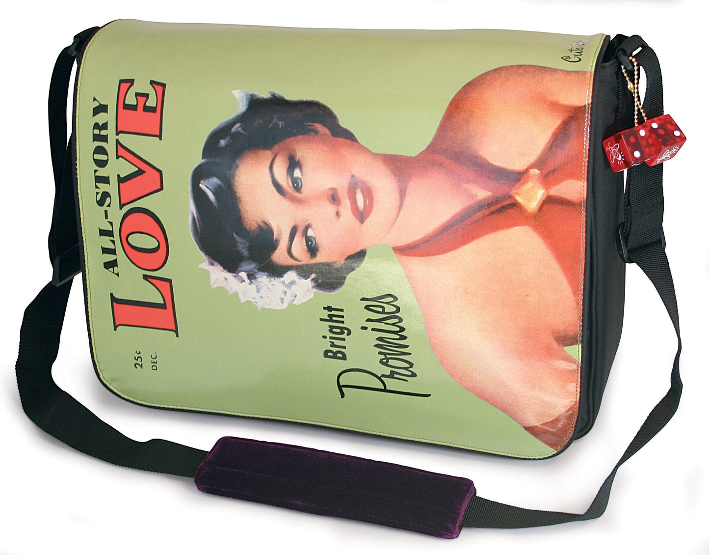 15.4" Maddie Powers Pulp Fiction Messenger Bag (Green)