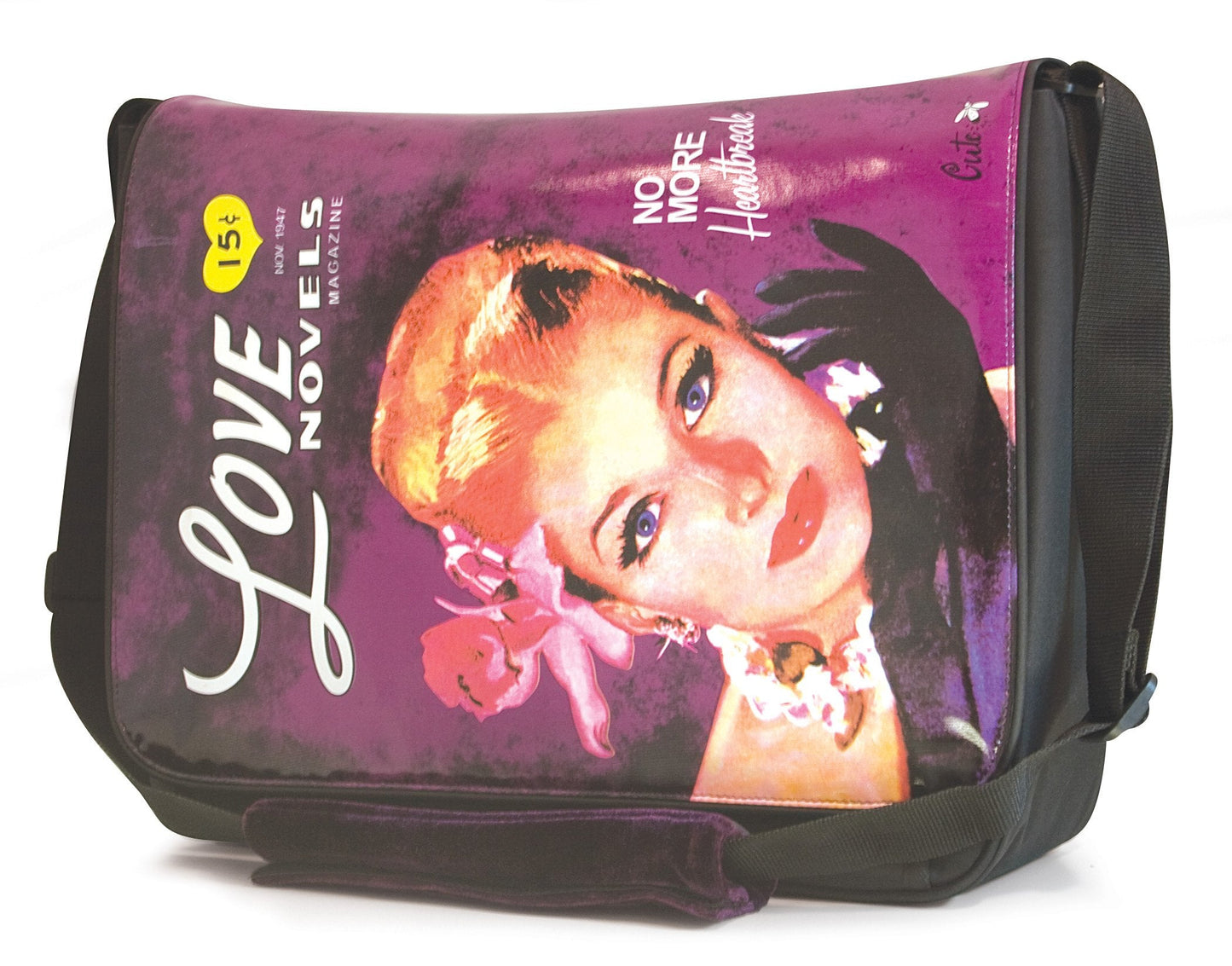 15.4" Maddie Powers Pulp Fiction Messenger Bag (Purple)