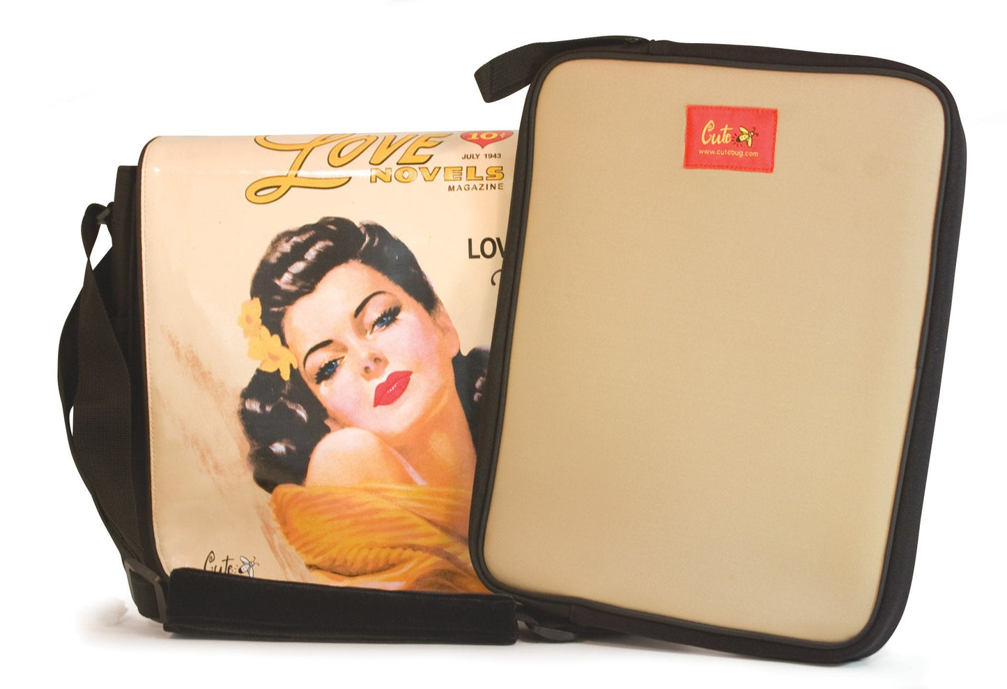 14.1" Maddie Powers Pulp Fiction Laptop Bag (Peach)