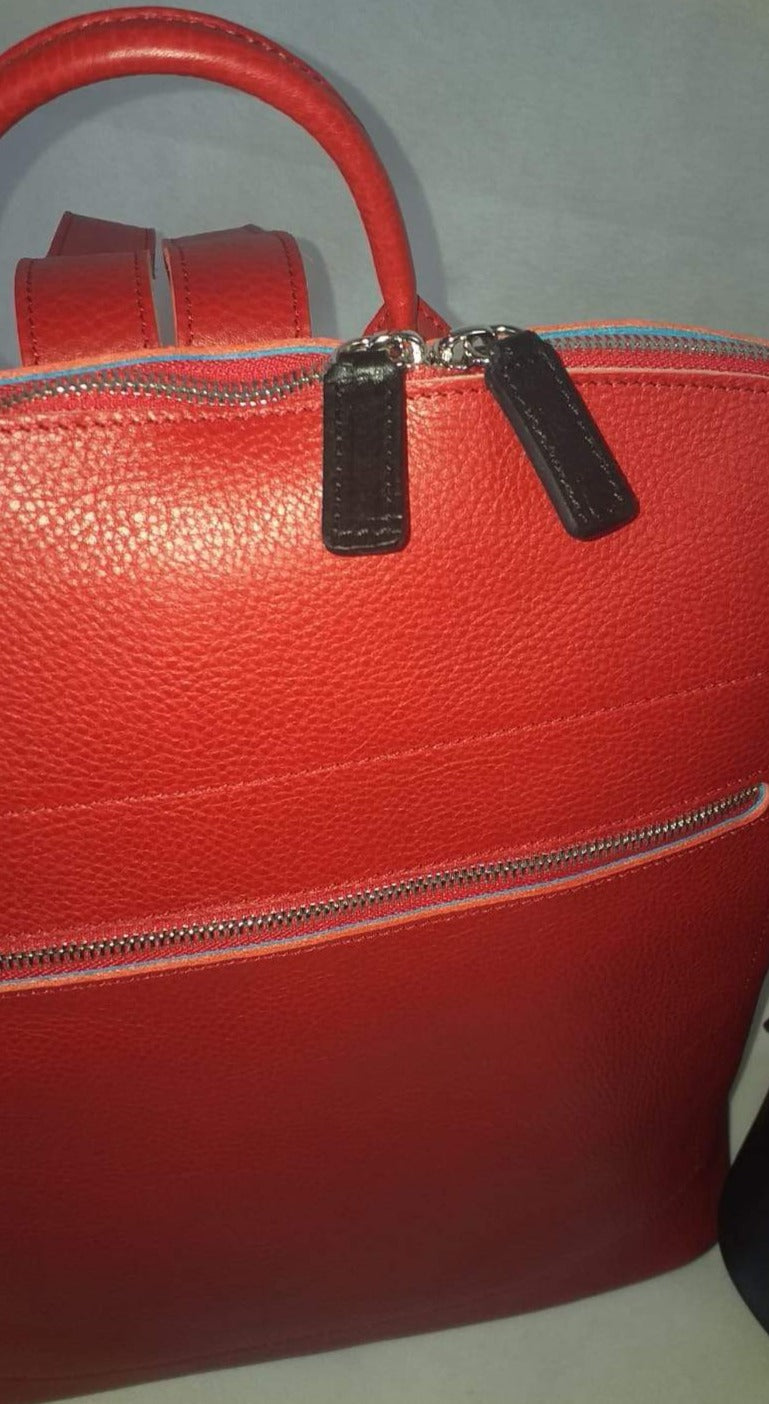SWA Collection Leather Backpack - Red