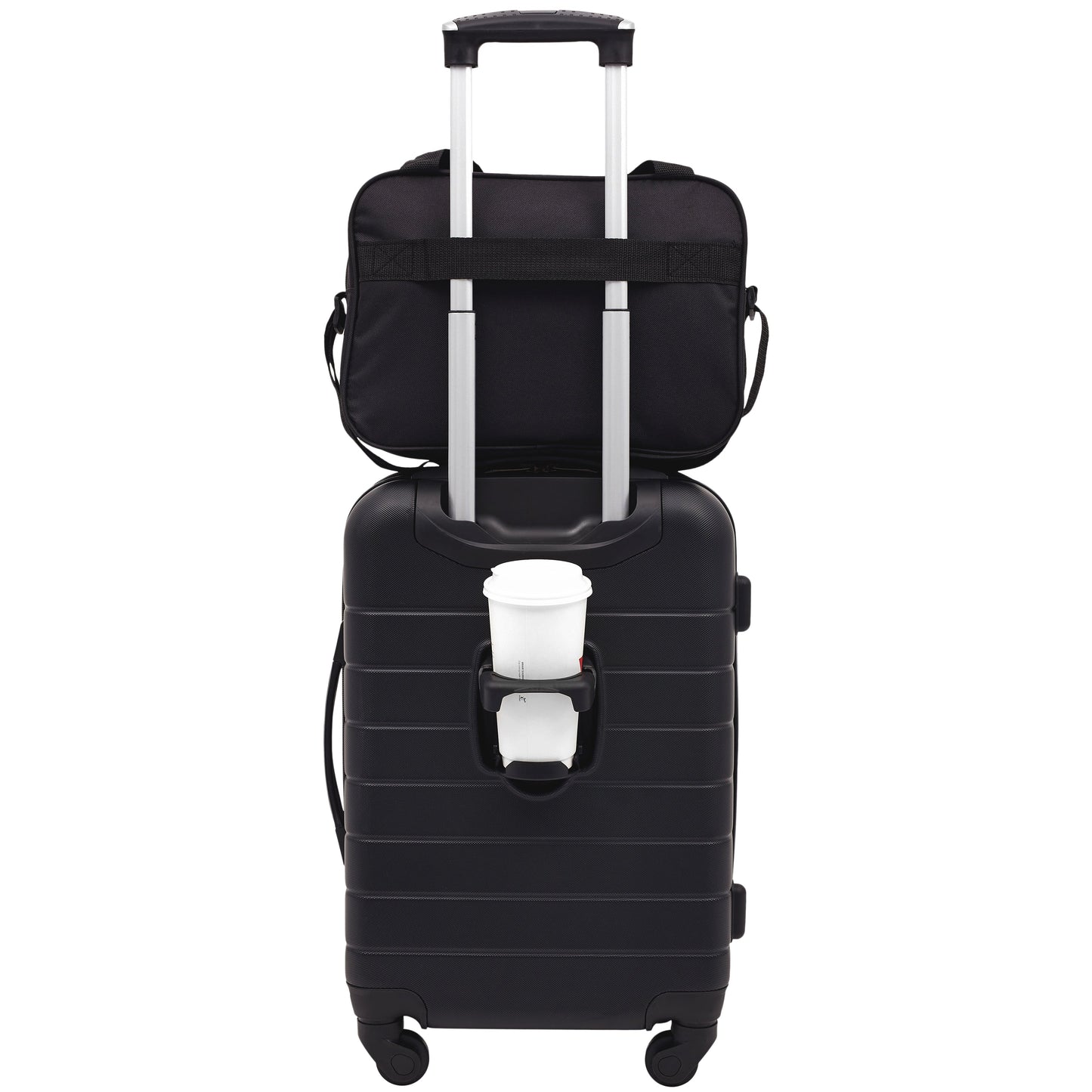 Wrangler El Dorado 2-Pc Expandable Rolling Carry-On Set w/ 3-In-1 Cup Holder (Available in 3 Colors)