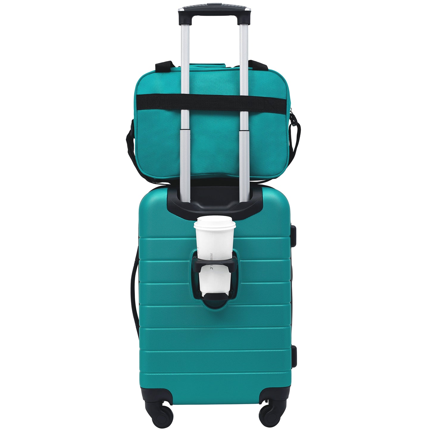 Wrangler El Dorado 2-Pc Expandable Rolling Carry-On Set w/ 3-In-1 Cup Holder (Available in 3 Colors)
