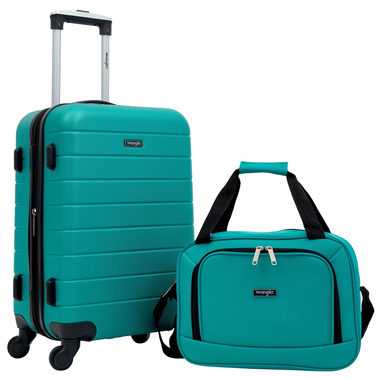 Wrangler El Dorado 2-Pc Expandable Rolling Carry-On Set w/ 3-In-1 Cup Holder (Available in 3 Colors)