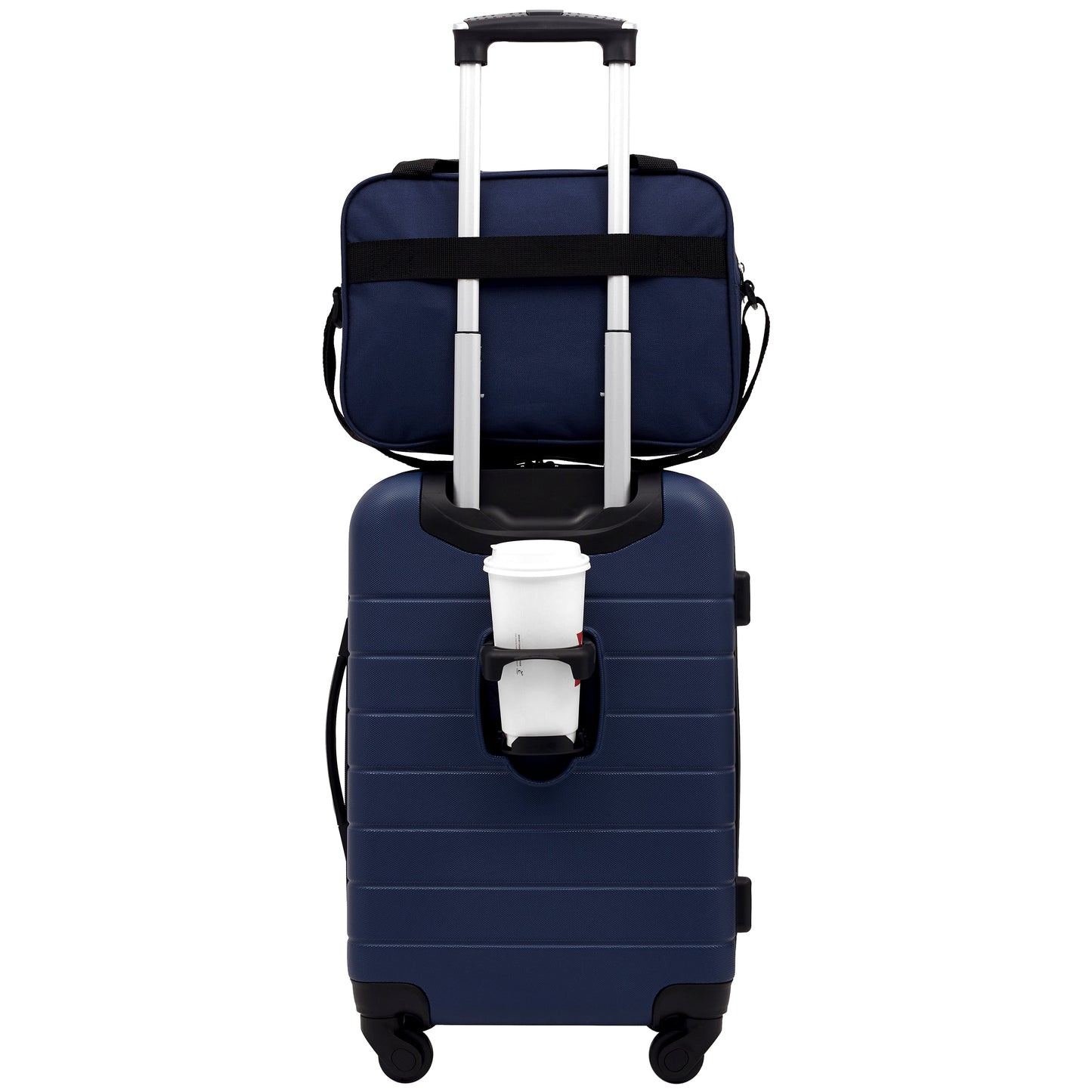 Wrangler El Dorado 2-Pc Expandable Rolling Carry-On Set w/ 3-In-1 Cup Holder (Available in 3 Colors)