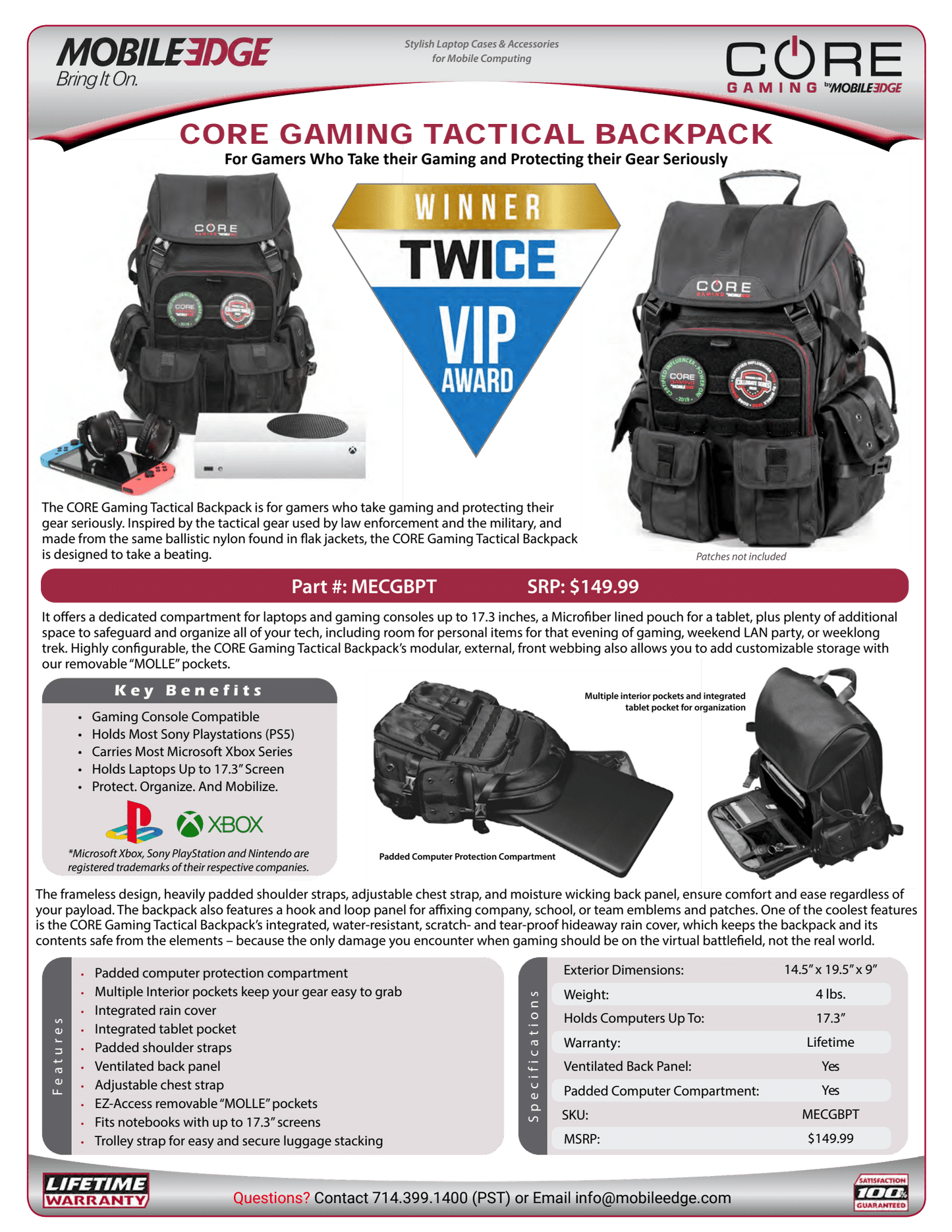 Core Tactical 15.6" to 17.3" Backpack