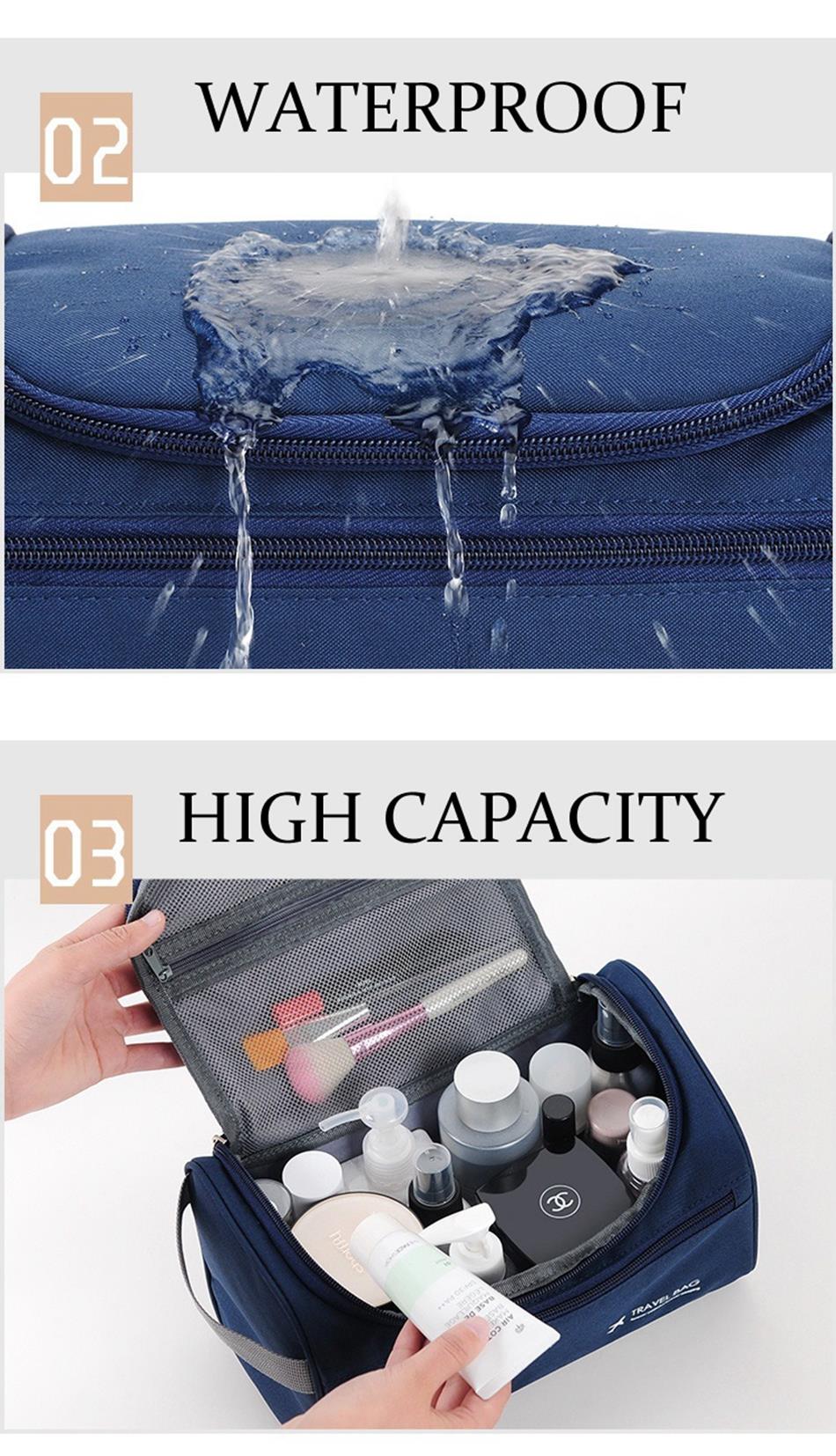 UOSC Men Hanging Cosmetic Bag Business Makeup Case Women Travel Make Up Zipper Organizer Storage Pouch Toiletry Wash Bath Kit