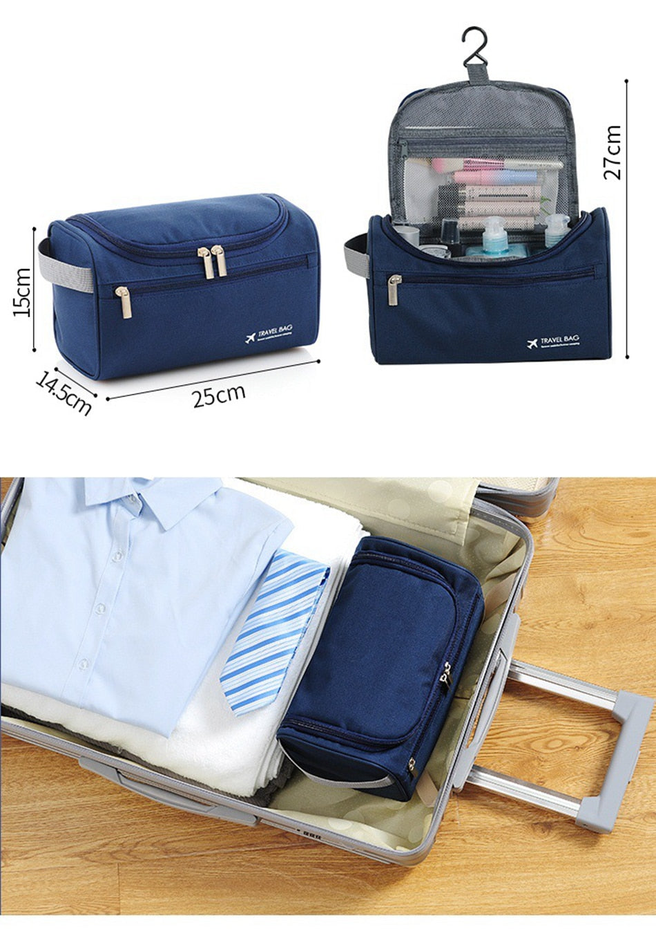 UOSC Men Hanging Cosmetic Bag Business Makeup Case Women Travel Make Up Zipper Organizer Storage Pouch Toiletry Wash Bath Kit