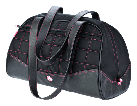 Medium Sumo Duffel (Black with Pink Stitching)