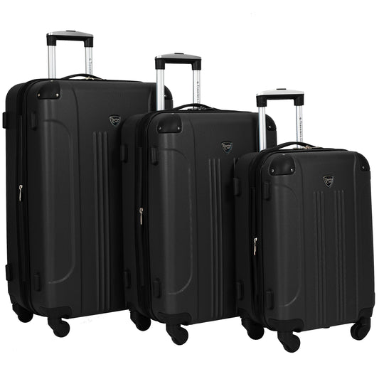 Chicago Expandable Hardside Luggage 3 Pc Set W/ 360⁰ (8) Wheels (Available in 2 colors)