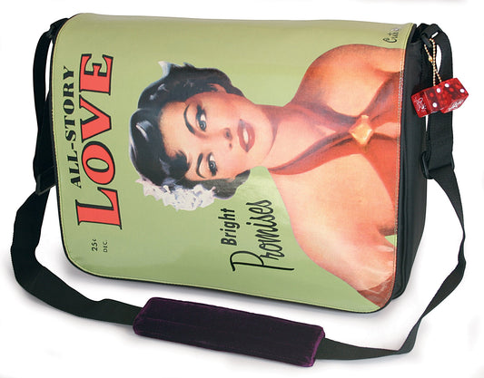 15.4" Maddie Powers Pulp Fiction Messenger Bag (Green)