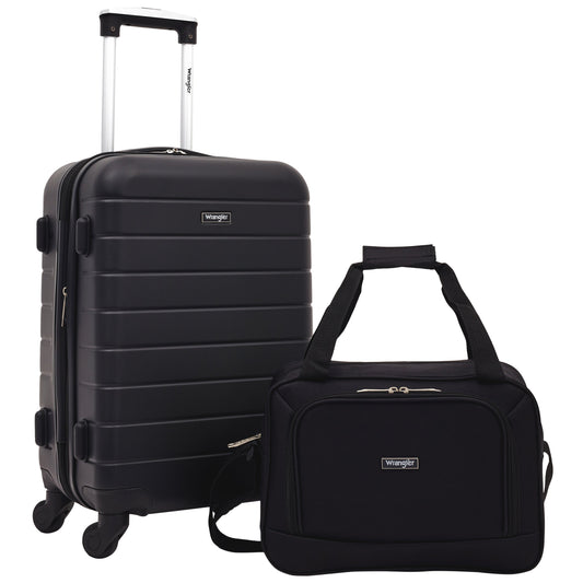 Wrangler El Dorado 2-Pc Expandable Rolling Carry-On Set w/ 3-In-1 Cup Holder (Available in 3 Colors)